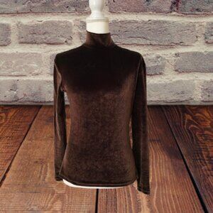 EXPRESS TRICOT WOMEN LONG SLEEVE BROWN MOCK NECK TOP - SIZE MEDIUM